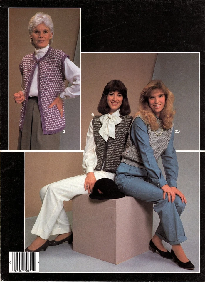 Women's Vests 10 Knit & Crochet Designs by Rosen & Sims Leaflet 295 NOS - Image 2 of 3
