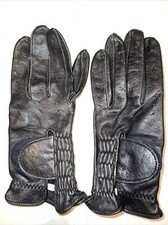 Vintage Men's Unbranded Small Black Leather Motorcycle Gloves NEW