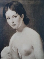 France Antique Postcard Early 1900s Rare Art Reims Louis David Young Lady 