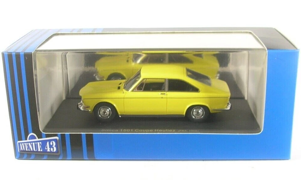 SIMCA 1501 COUPE HEULIEZ GIALLO 1968 AUTOCULT 60080 1:43 AVENUE 43 - Immagine 2 di 4