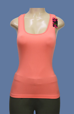 Sofra TT400 Women's Seamless Racerback Tank Stretch Coral One Size