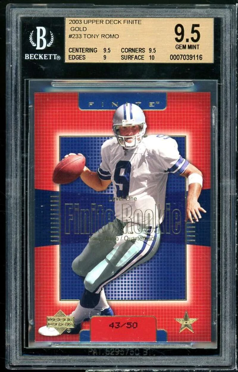 Tony Romo Upper Deck Finite #233 Gold