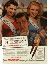 1946 Eversharp Pen Pencil Presentation Set Beauty Contest Judge Vintage Print Ad