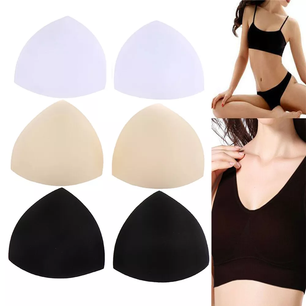 1Pair Women Foam Top Bra Pads Insert Breast Enhancer Bikini Pad SwimWear