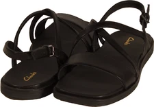 Clarks Ofra Strap Womens Sandal Black Leather US Size 6.5 M