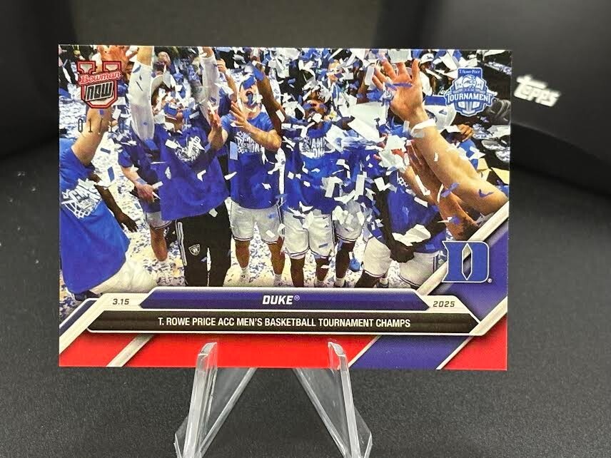 Duke ACC Champs 2024-25 Bowman U NOW Basketball Card 87 Red Parallel /10