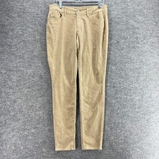 Ann Taylor Pants Women 8 Beige Mid Rise Curvy Skinny Flat Front Cotton Pockets