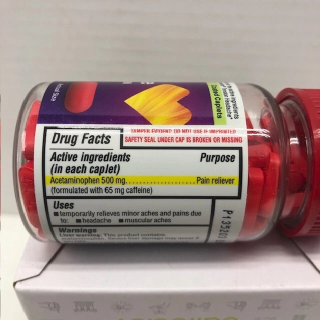 Tension Headache Relief Caplets Pain Reliever Aspirin Free 100 Ct EXP: 06/2025 - Image 3 of 4