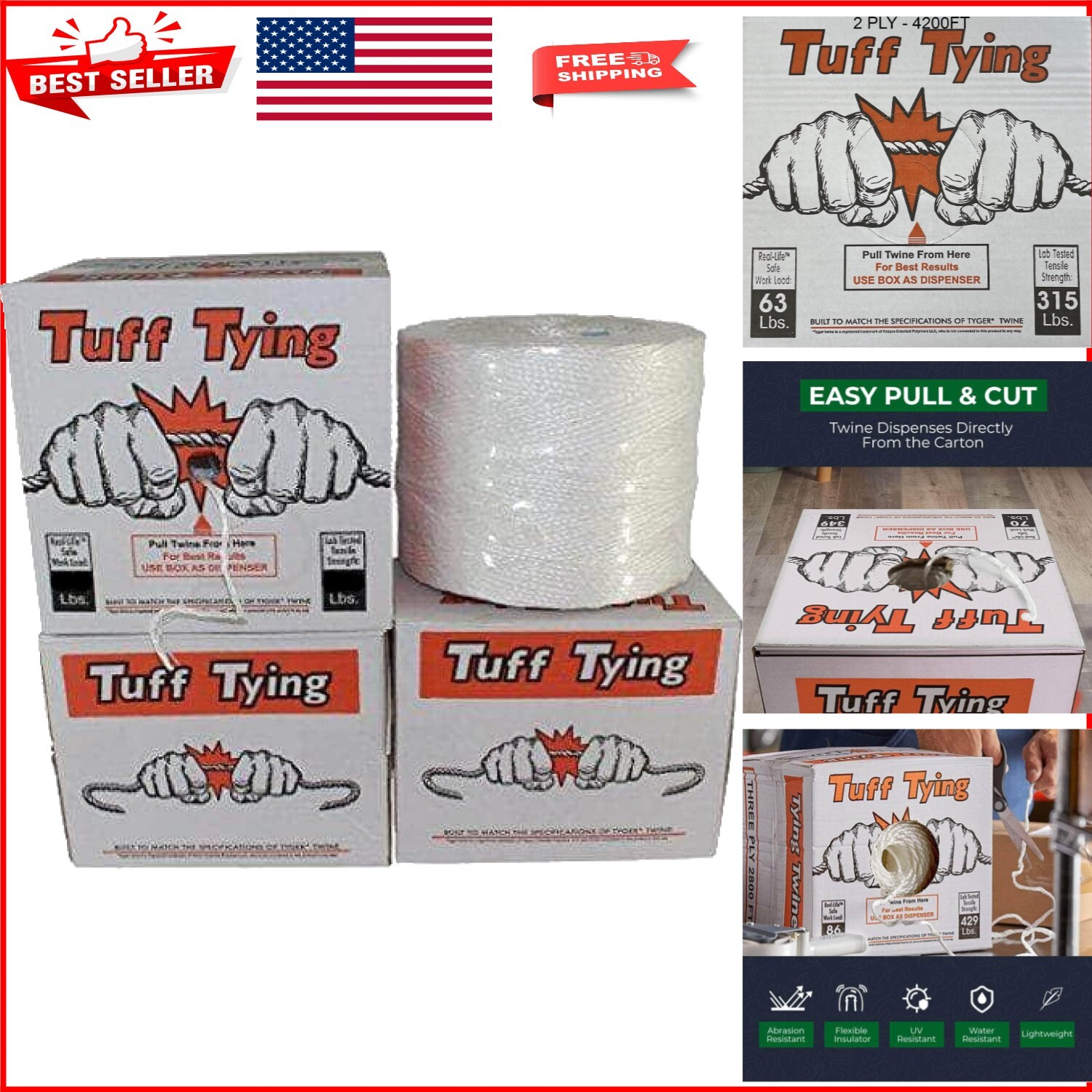 Lightweight UV-Resistant Twine for Indoor and Outdoor Chemical Protection