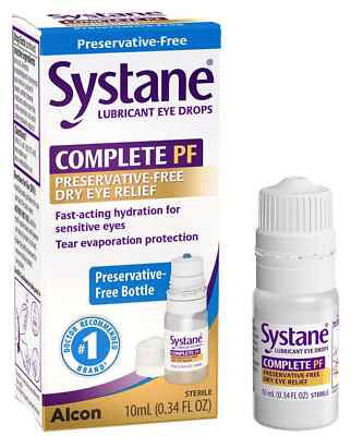 Systane Complete PF Preservative Free Lubricant Eye Drops 10mL Exp 07/2026+
