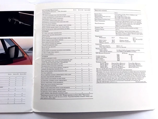 1987 VW Volkswagen Jetta 14-page Original Car Sales Brochure Catalog - GLI Foto 4 de 4