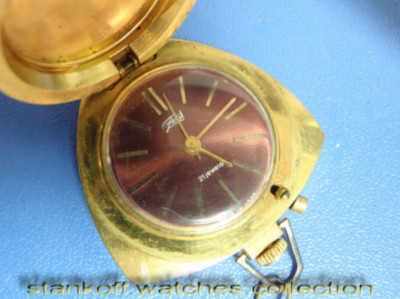 ''ZARIA'' ~21J Rare cal. 2009B Elegant Lady's GP Russian Pendant watch c.1961's