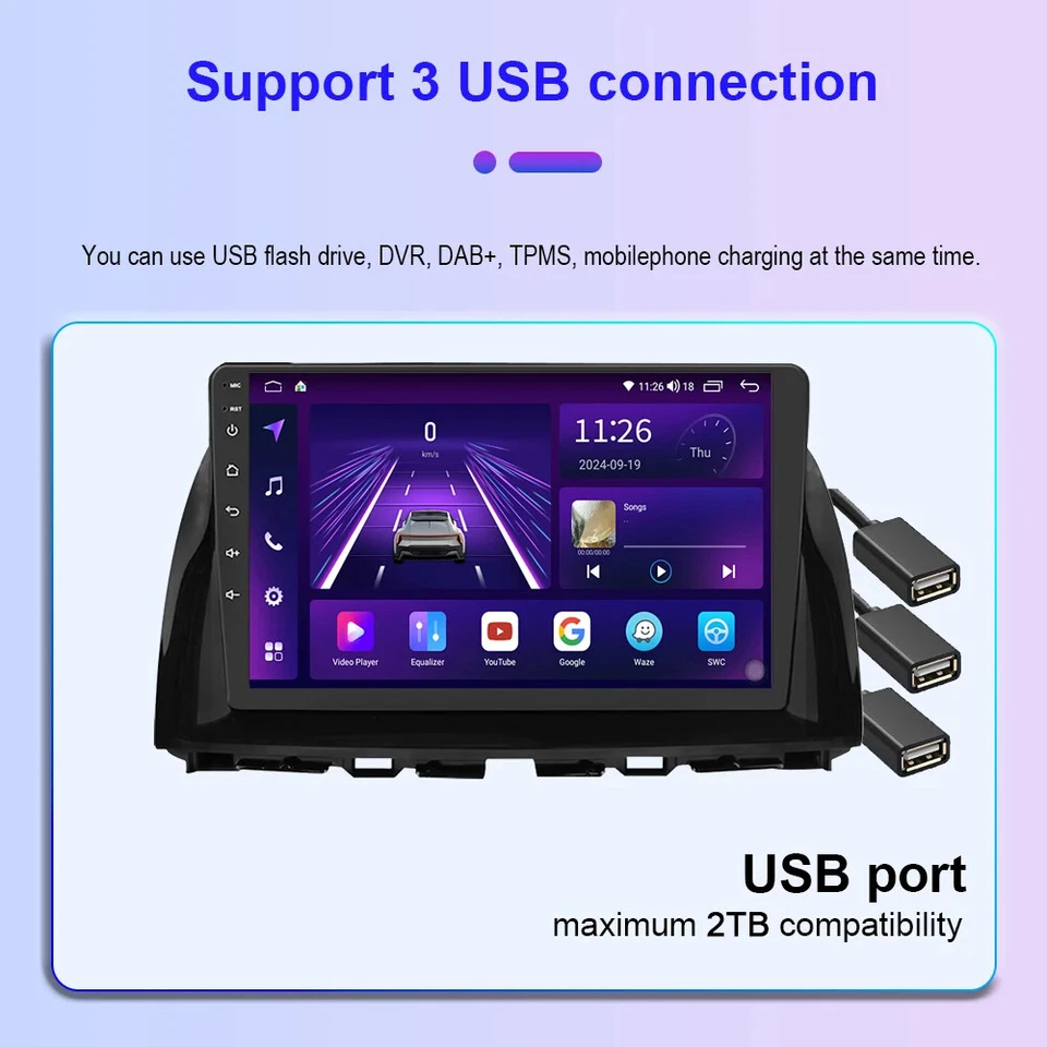 Car Multimedia Video Player For Mazda CX5 CX-5 2012-2015 Auto Radio GPS Screen - Image 4 of 4