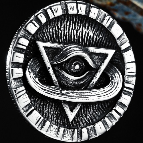 Collares colgantes de ojos Illuminate para hombre triángulo de acero inoxidable cadena inteligente - Imagen 4 de 10