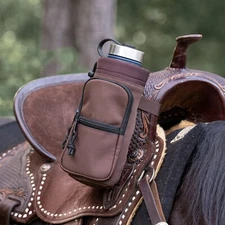 Horse Saddle Bottle Holder, Brown, Horse Tack, Horse Gifts, Saddle Accessories