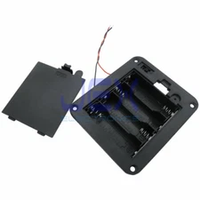 Four/4X AA DIY Panel Mount Battery Holder Case Box 6V With Power Switch & Wire