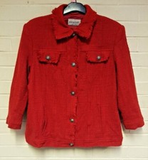 Elena Miro Womens Long Sleeve Red Jacket Size Xl (j4)