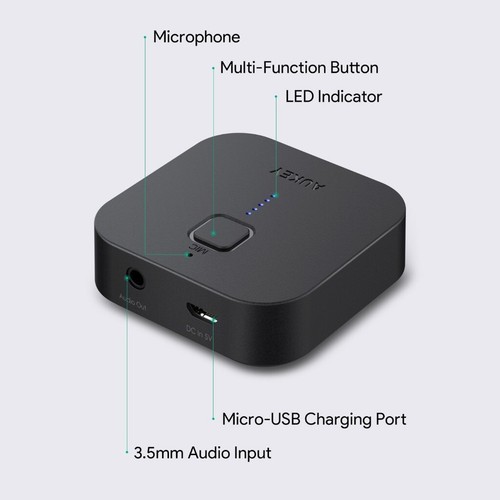 AUKEY BR-C1 Ricevitore Bluetooth Adattatore Audio e musica wireless chiamate - Zdjęcie 4 z 6