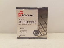 SKILCRAFT 3.5 Inch Diskettes  10 Pack  IBM Formatted  DS, HD  NEW  SEALED