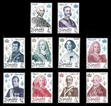 Spain 1978 - Rulers of Spain, Portraits - Set of 10 Stamps - Scott 2123-32 - MNH