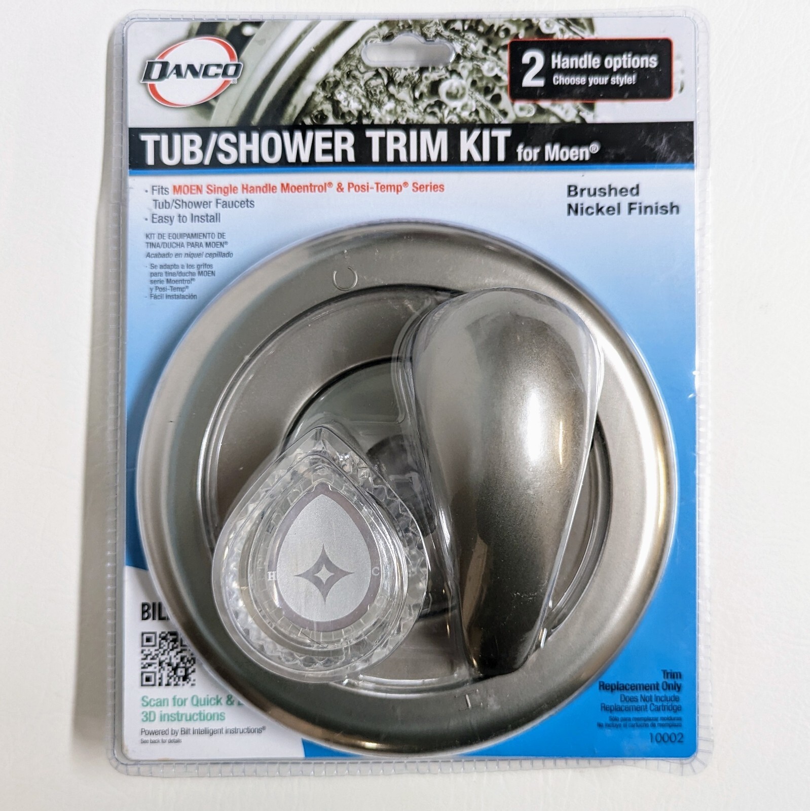 Danco Brushed Nickel Finish Tub / Shower Trim Kit For Moen 10002 2 Handle Option eBay