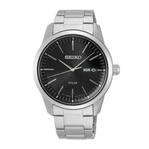 SEIKO Men\'s Watch Classic Quartz Steel Bracelet Blue Valentine Gift SUR341  | eBay