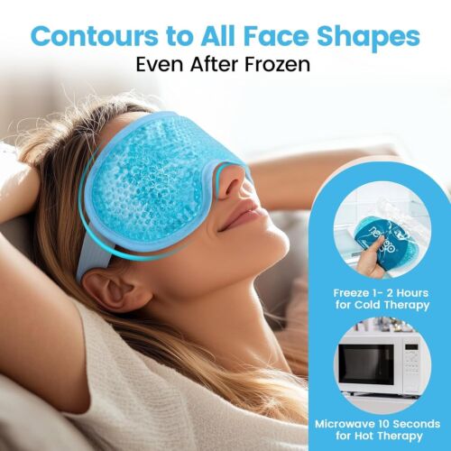 NEWGO Cooling Eye Mask - Cold Gel Pack for Puffy Eyes, Dark Circles, Headaches & - Picture 7 of 7