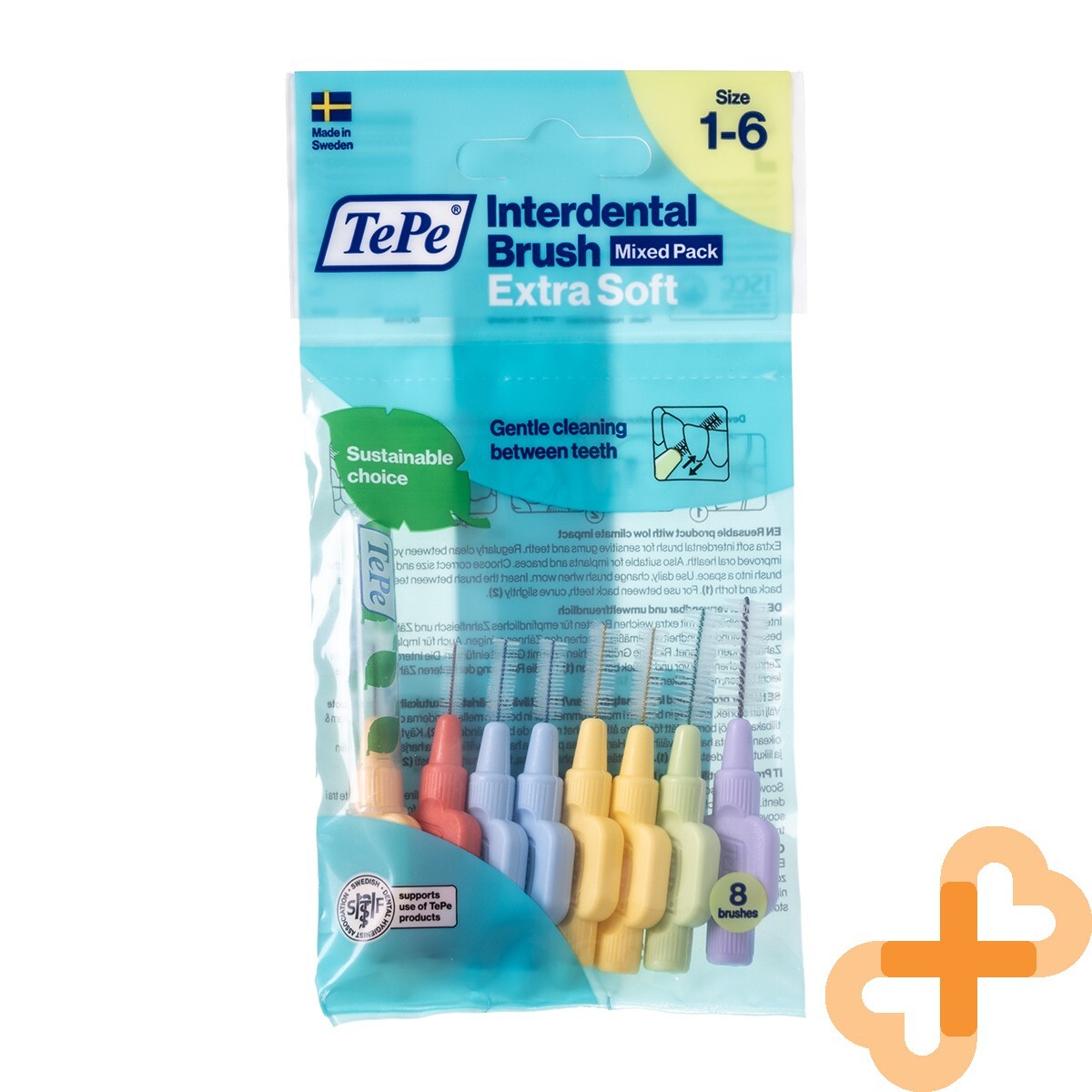 Tepe Interdental Brush Extra Soft Plastic Bag With Hanger Mixed Pack, 1-6 Sizes, 8Pcs - Image 7