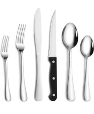 Cibeat 48 Piece Stainless Steel Flatware Set Service for 8 Kitchen Cutlery