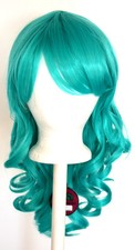 20'' Layered Loose Curly Cut w/ Long Bangs Seafoam Green Cosplay Wig NEW