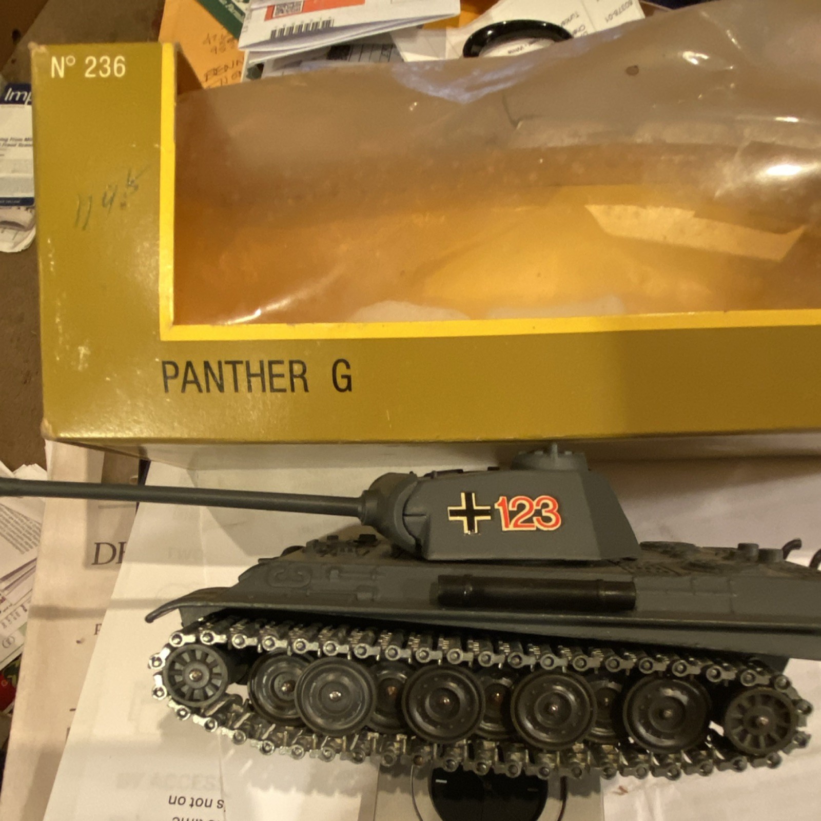 Solido Panther G Gray Diecast Tank Military Vehicle Model Ref 236 Made in France