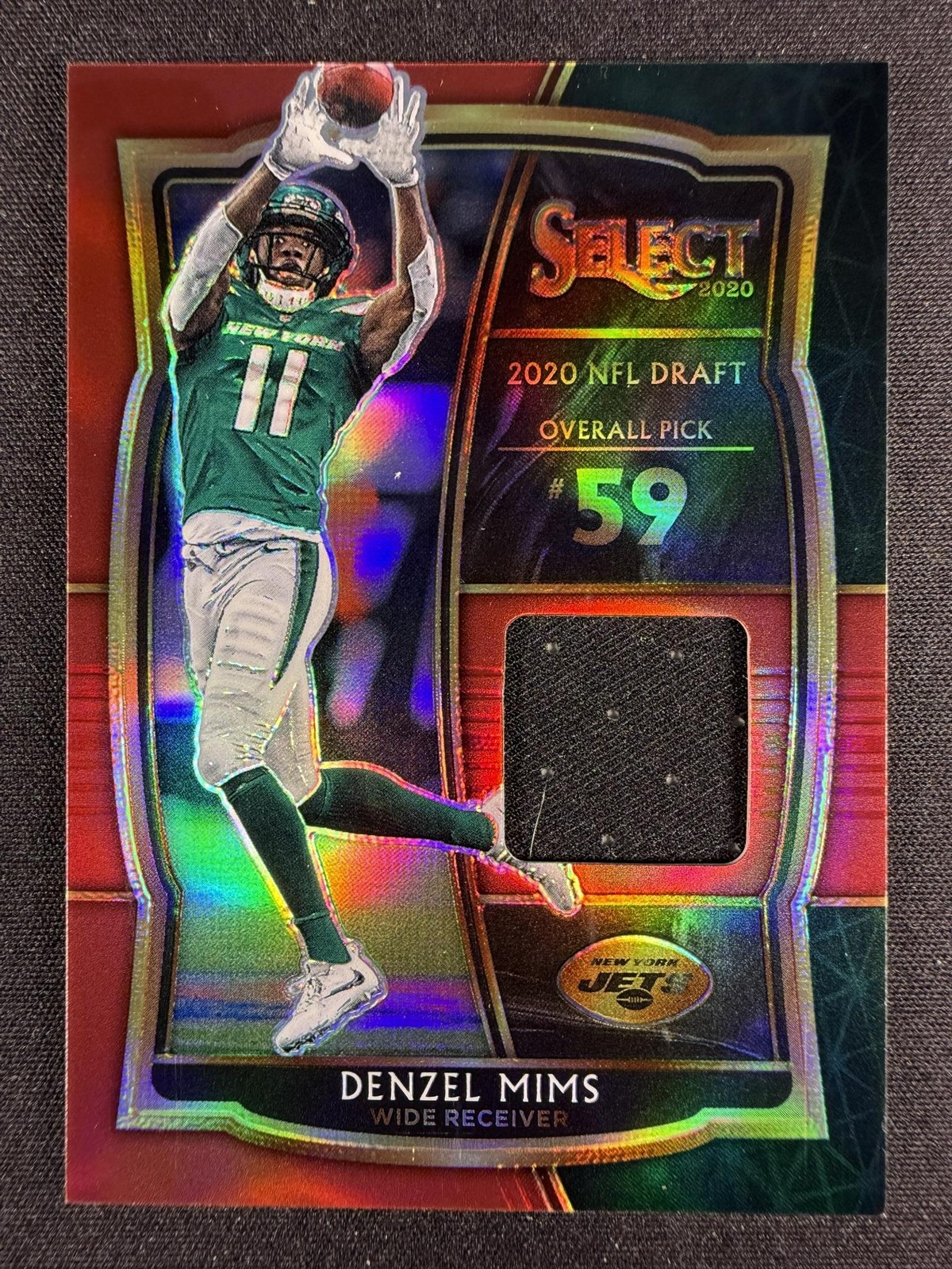 Denzel Mims Panini Select Draft Selections Memorabilia Prizm #DSDMI Red
