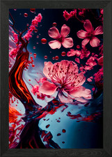 Bunte Blume gerahmt Wandbild Poster Leinwanddruck Bild
