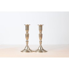 Vintage Danish Handmade Brass Candlestick Holders  Mid-Century Scandinavian