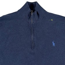 Polo Ralph Lauren Quarter Zip Pullover Sweater Mock Neck Pony Navy Men  s 2XL