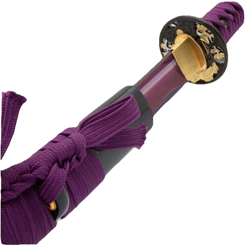 Espada Shinwa Purple Majesty Samurai 1060 alta AÇO CARBONO 27 1/2” lâmina 39” Tot - Imagem 2 de 4