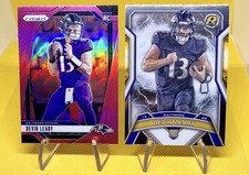 Devin Leary RC Pink Prizm + Resurgence Base 2024 Panini Prizm Rookie #327 Ravens