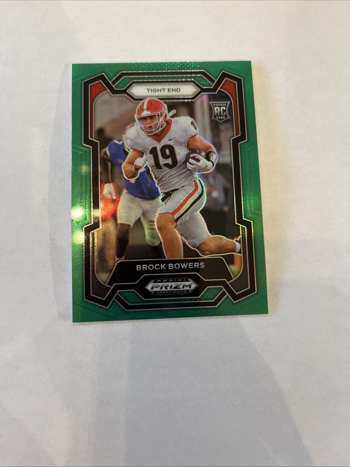 2024 Panini Prizm Draft Picks Green Prizm Brock Bowers RC Rookie Card #107