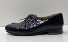  Black Croc Embossed Patent Leather Derby Shoes Men's Size 9 — photo 1