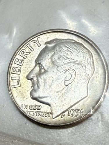 1956 D Roosevelt Dime 90% Silver US Coin UNCIRCULATED #12