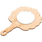 2PCS DIY Wooden Mirror Children Hand Painting Mirror Unfinished Handheld
