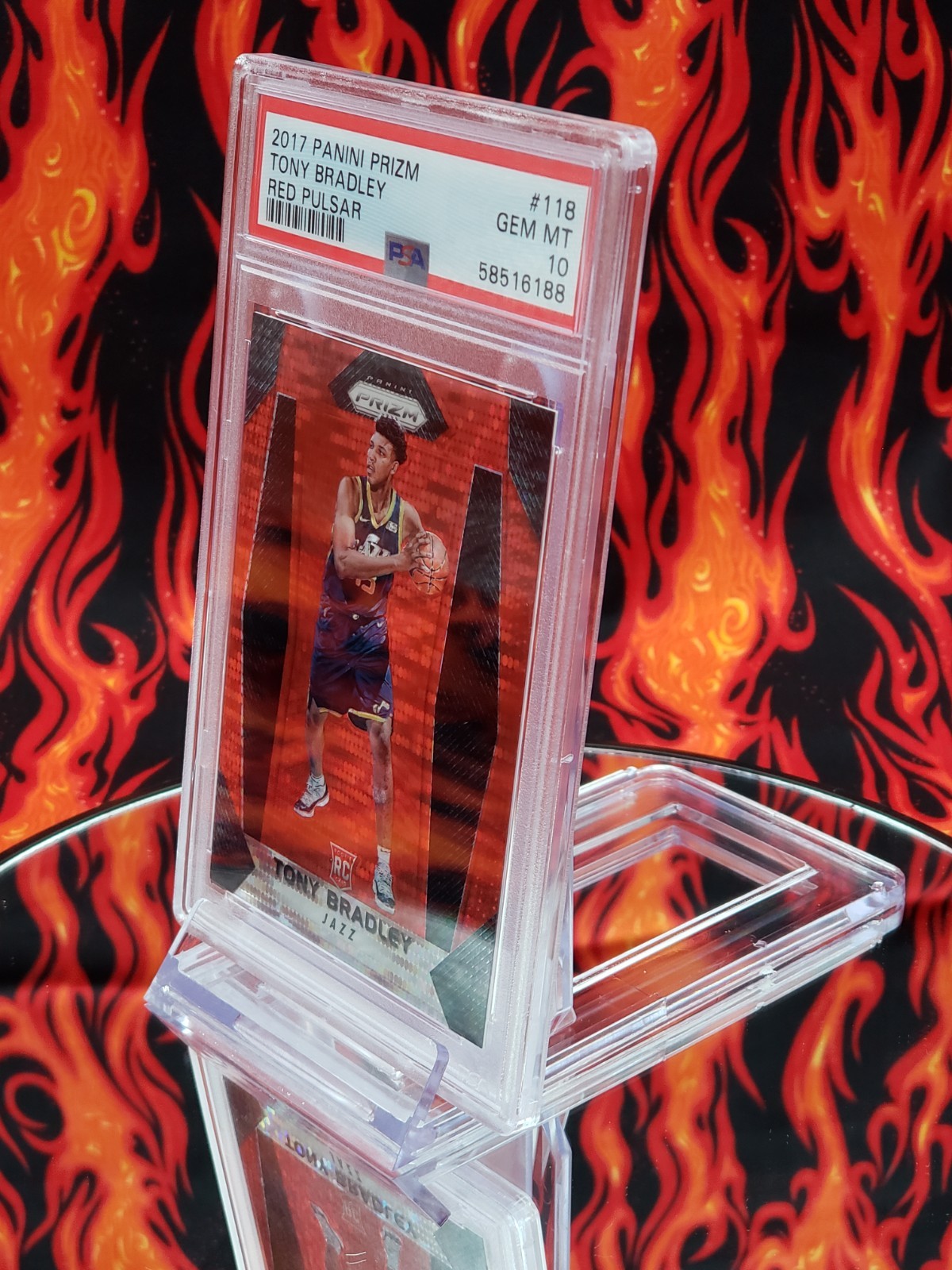 Tony Bradley 2017 Panini Prizm Red Pulsar #118 LE 22/25 Rookie Card [PSA 10 GM] view 10