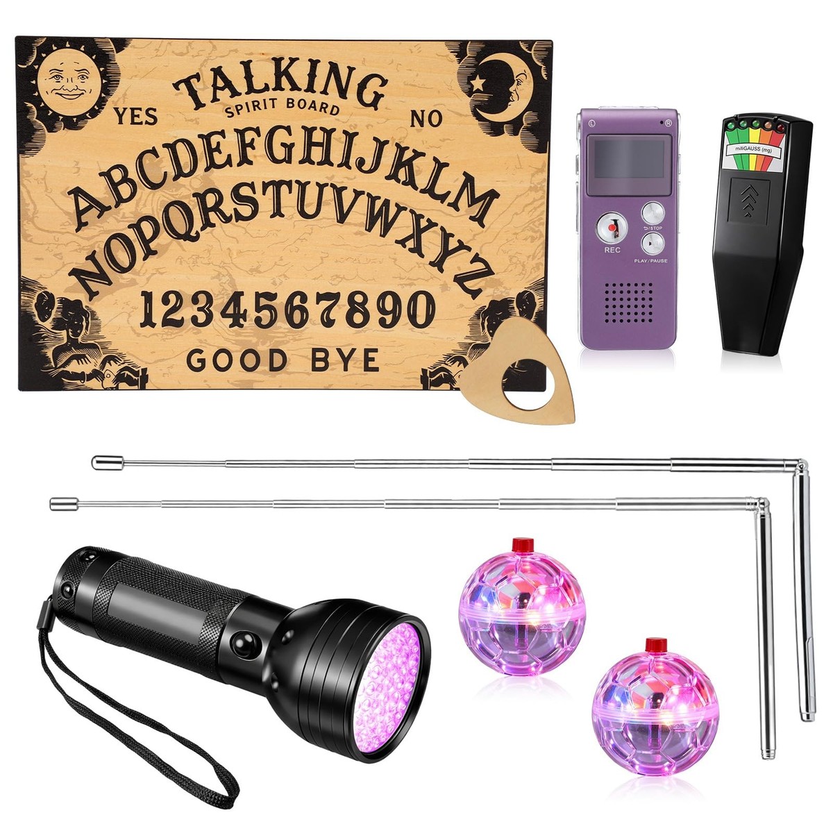 KLASH GHOST HATER セット売り Novabright 9 Pcs Ghost Hunting Equipment Kit 1 Talking Spirit