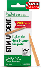 Stim-U-Dent Plaque Removers 8 Packs of 25 Picks/Pack Picks - Mint Flavor