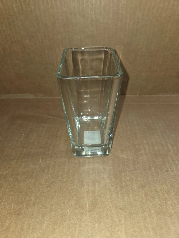 Jarrón Libbey vidrio rectangular transparente 6 x 4 x 3 pulgadas pesado Foto 2 de 4