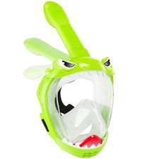 Zipoute Snorkel Full Face Mask for Kids, Kids Snorkeling Green