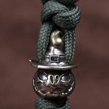 EDC Pumpkin Brass Wizard Paracord Knife Bead Lanyard DIY Tool Pendant Bracelet