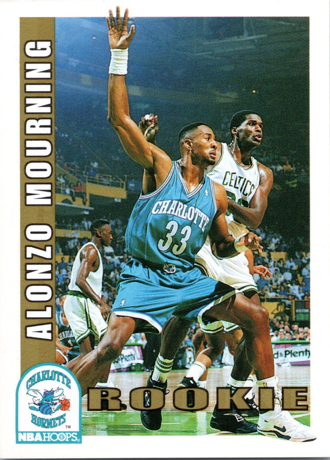1992-93 NBA HOOPS #361 ALONZO MOURNING ROOKIE RC CHARLOTTE HORNETS HOF