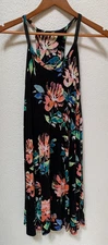 SO Tropical Floral Dress Racerback Size XS Built in Bra Vacation Hawaiian Beach