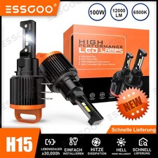 2X H15 Tagfahrlicht Fernlicht Auto Lampen 6500K LED Scheinwerfer Xenon Halogen